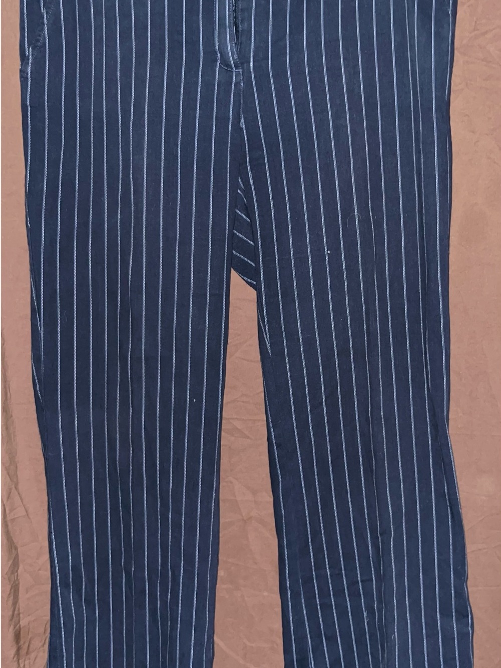 New York & Company Navy Pinstripe Women’s Linen Dress Pants